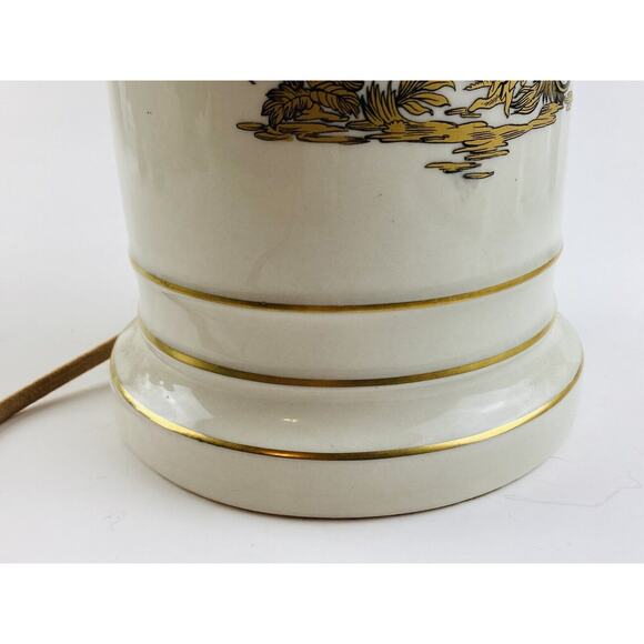 Vintage Chinese Asian Porcelain Jar Table Lamp Gold Gilt Image Female Male WORKS - Picture 6 of 12